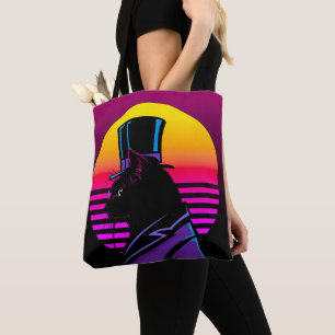 Tote Bag Chat portant un Tuxedo et une oeuvre d'art Casquet
