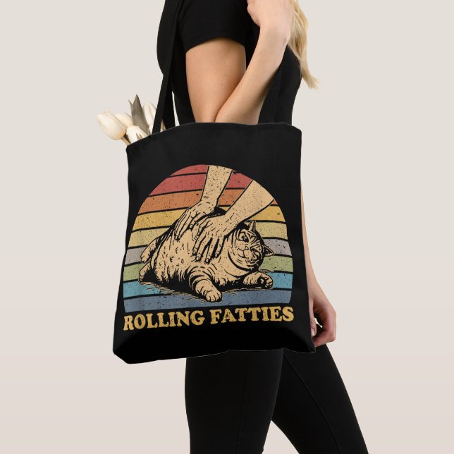 Tote Bag Chat qui roule des grosses cigarettes drôle (De près)