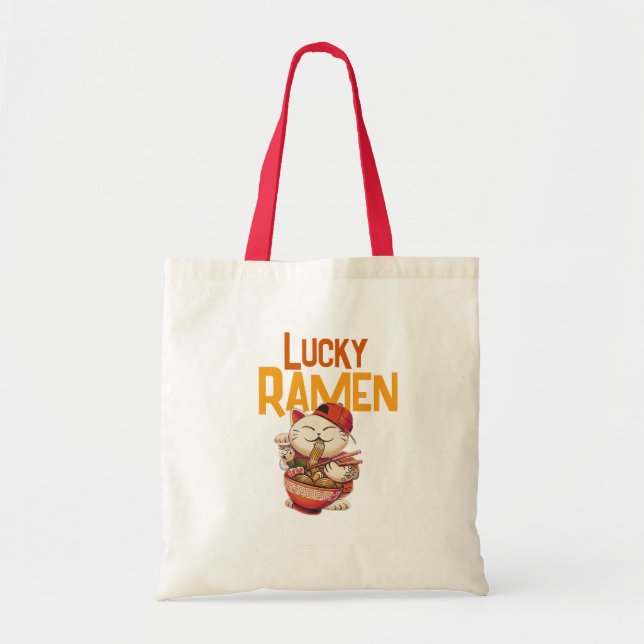 Tote Bag Chat Ramen Chanceux (Devant)