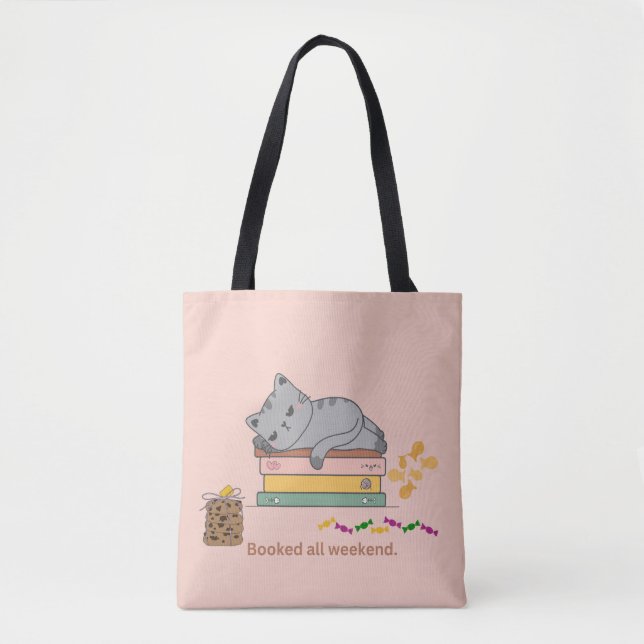 Tote Bag Chat réservé tout le week-end (Devant)