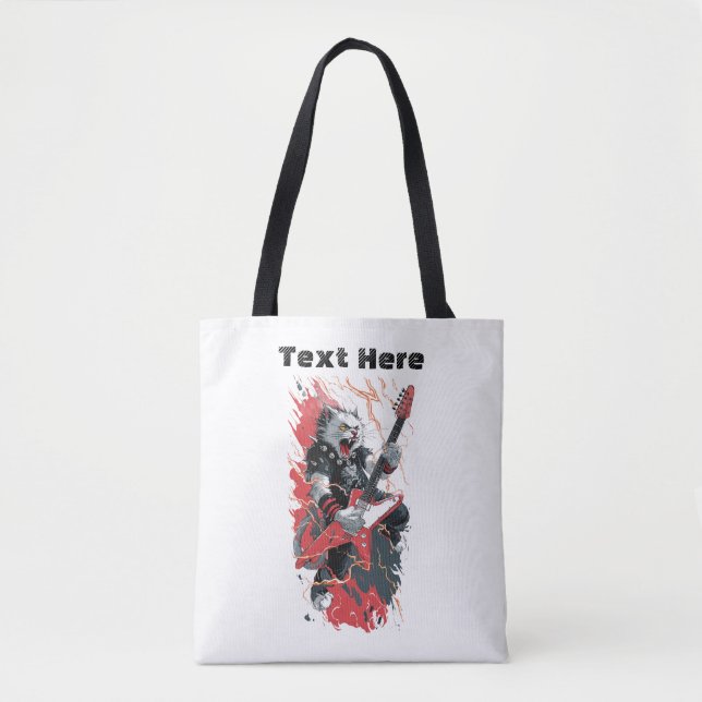 Tote Bag Chat Rockstar (Devant)