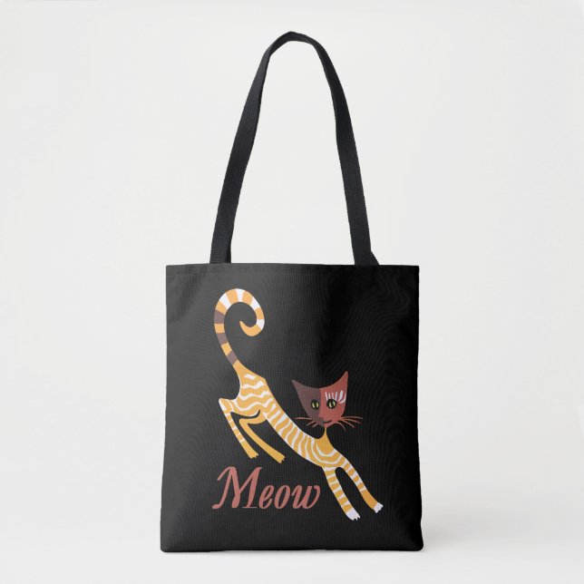 Tote Bag Chat rouge drôle (Devant)