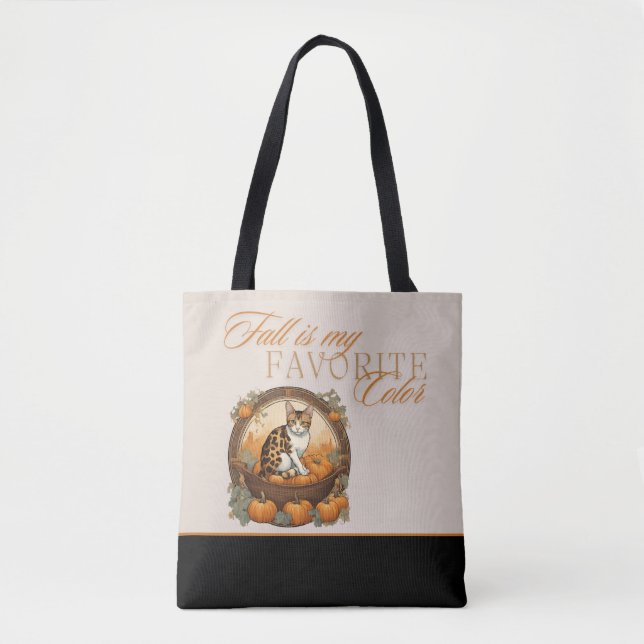 Tote Bag Chat saisonnier d'automne (Devant)