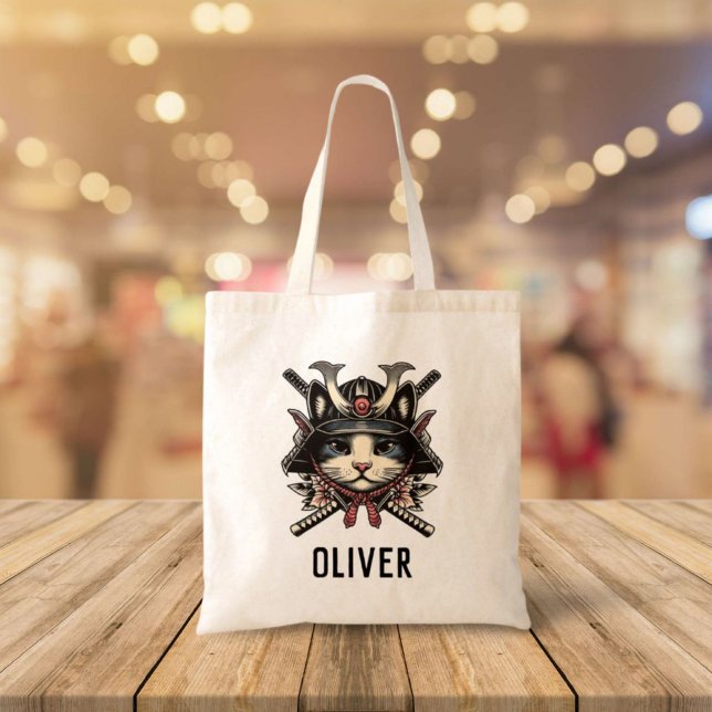 Tote Bag Chat Samouraï Sage (Créateur téléchargé)