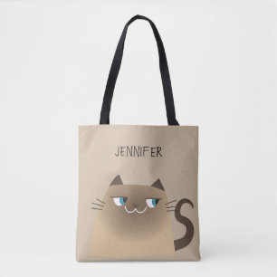 Tote Bag Chat siamois personnalisé