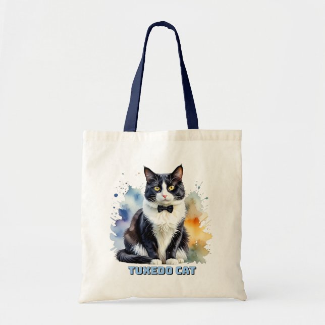 Tote Bag Chat smoking élégant (Devant)