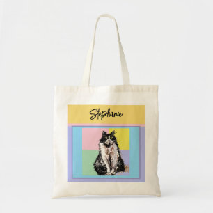 Tote Bag Chat Smoking Pastel Femmes Couleurs Pastel