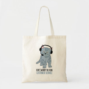 Tote Bag Chat souriant amusant Soutien à la clientèle Epic 