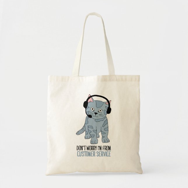 Tote Bag Chat souriant amusant Soutien à la clientèle Epic  (Devant)