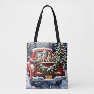 Tote Bag Chat Sphynx Noël Camion Rouge Fêtes