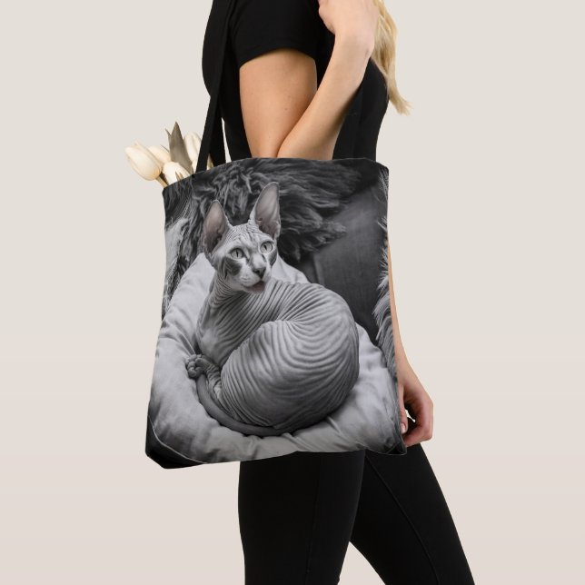 Tote Bag Chat Sphynx sans cheveux (De près)