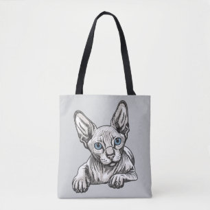 Tote Bag Chat Sphynx sans poils