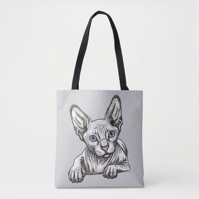 Tote Bag Chat Sphynx sans poils  (Devant)