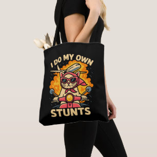 Tote Bag Chat Sur Scooter Je Fais Mes Propres Têtes