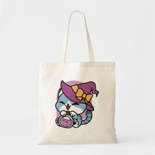 Tote Bag Chat Tabby Halloween – Chapeau de Sorcière & Art d