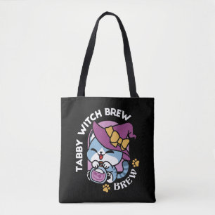Tote Bag Chat Tabby Halloween – Chapeau de Sorcière & Art d