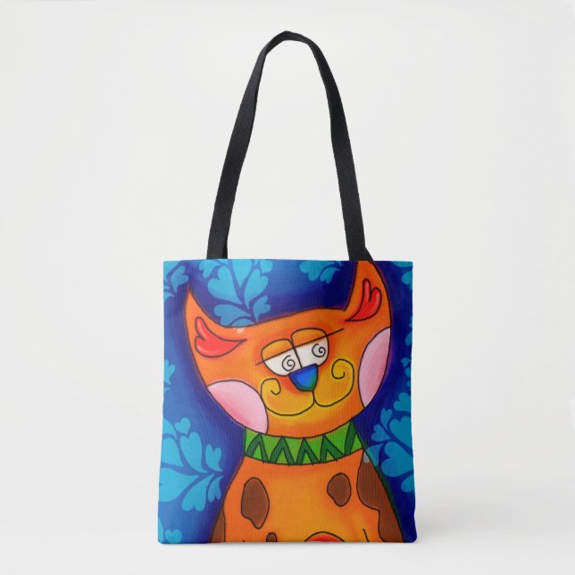 Tote Bag Chat Tabby Orange Souriant (Devant)