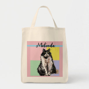 Tote Bag Chat Tabby Pastel Chats Enfants Filles Rose clair