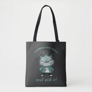 Tote Bag Chat Têtu Devoir Avec Elle Mignonne Adorable Drôle