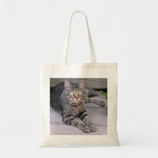 Tote Bag Chat tigré Brown dehors