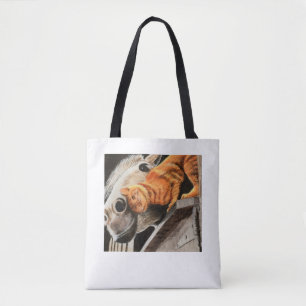 Tote Bag Chat tigré et cheval