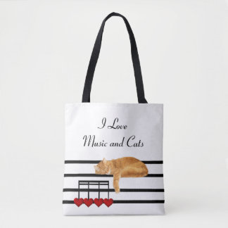 Tote Bag Chat tigré orange musical