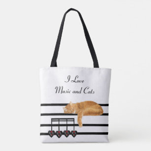 Tote Bag Chat tigré orange musical de minou