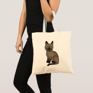 Tote Bag Chat Tonkinais de couleur marron Dessin animé