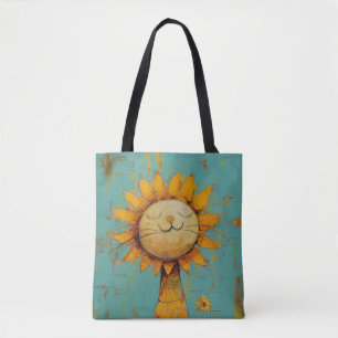 Tote Bag Chat Tournesol Mignonne S'Amuser Dans La Peinture 