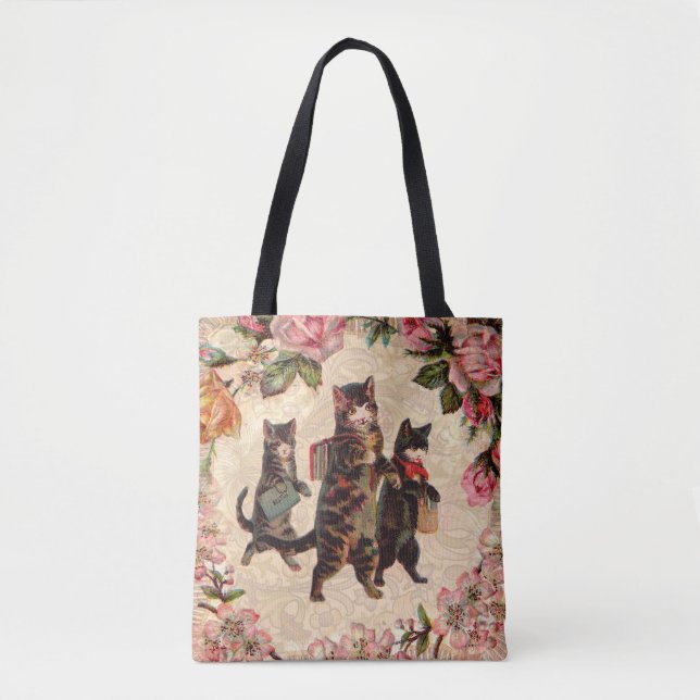 Tote Bag Chat Vintage jolie chatons antiques chatons (Devant)