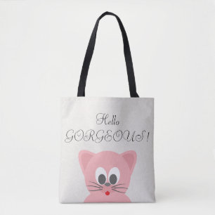 Tote Bag Chat Whimsical Quirky Glittery-Bonjour Gorgeek