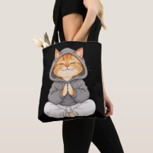 Chat Zen en capuche – Joli chat de dessin animé en