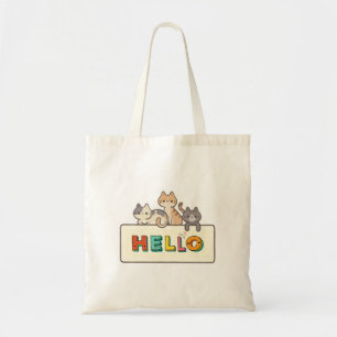 Tote Bag chat, zone de texte, gribouillage