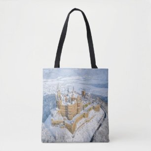 Tote Bag Château aérien de Hohenzollern : Allemagne enneigé