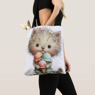 TOTE BAG CHATON ADORABLE ET EXCENTRIQUE THÈME ÉTÉ
