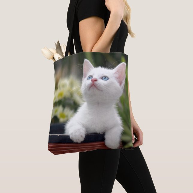 Tote Bag Chaton blanc turc (De près)