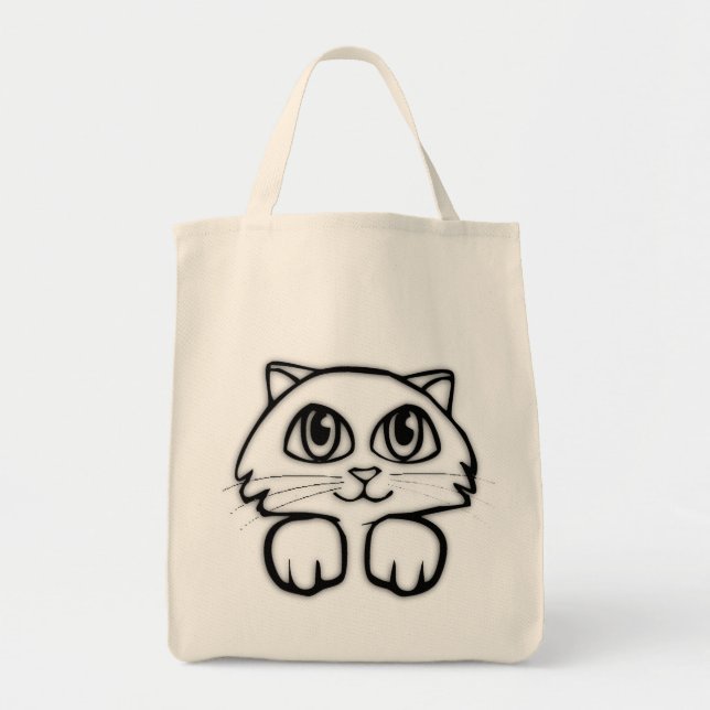 Tote Bag Chaton curieux (Devant)