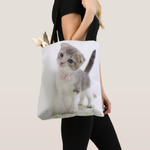 Tote Bag Chaton de pli d'écossais
