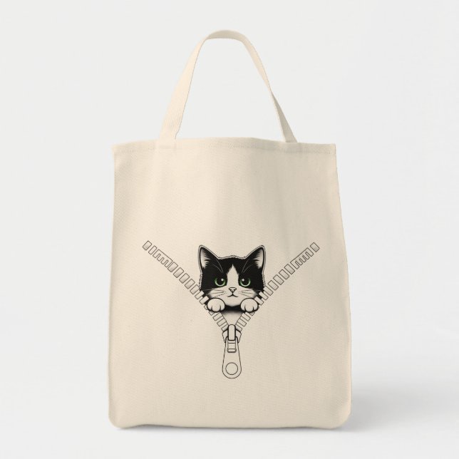 Tote Bag Chaton drôle coup d'œil  (Devant)
