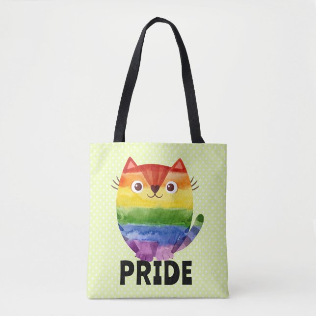 Tote Bag Chaton fière aquarelle mignon (Devant)