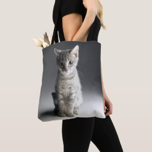 Tote Bag Chaton tigré bleu