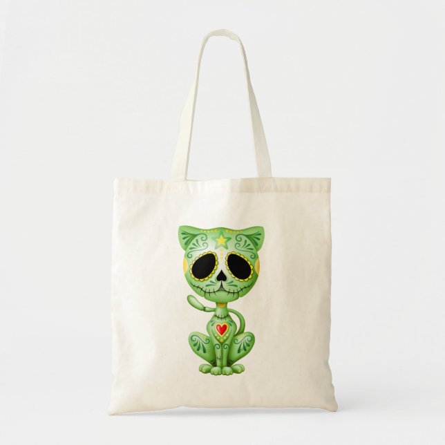 Tote Bag Chaton vert de sucre de zombi (Devant)