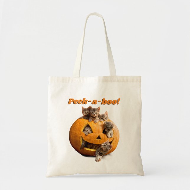 Tote Bag Chatons à Jack-o-Lantern (Devant)