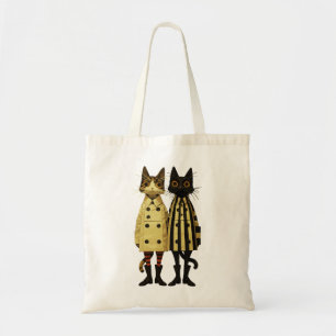 Tote Bag Chatons à la Mode – Chat Original en Manteaux et B