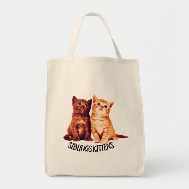 Tote Bag Chatons frères et soeurs, deux chats mignons (Devant)