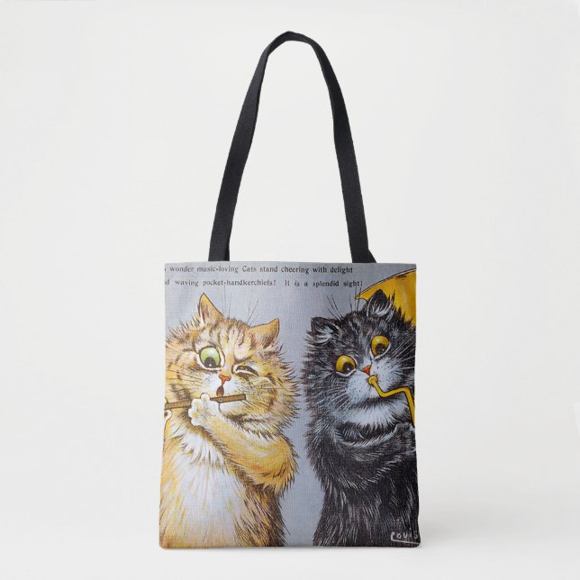 Tote Bag Chats amoureux de la musique, Louis Wain (Devant)