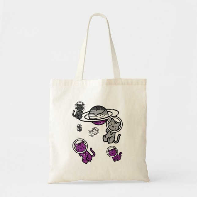 Tote Bag Chats Asexués Planet Ace Pride Drapeau Lgbt Espace (Devant)