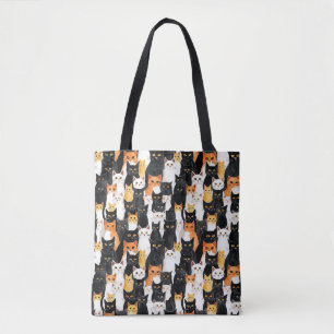 Tote Bag Chats blancs oranges noirs