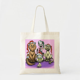 Tote Bag Chats Casquettes de Noël