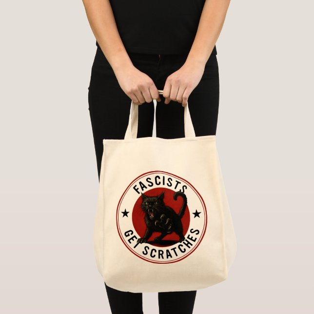 Tote Bag Chats Contre les Fascistes (Devant (produit))